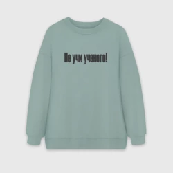 Женский свитшот oversize без начеса хлопок Не учи ученого