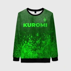 Женский свитшот 3D Kuromi - green gradient посередине