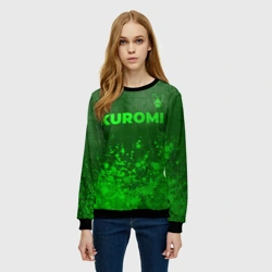 Женский свитшот 3D Kuromi - green gradient посередине - фото 2