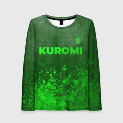 Женский лонгслив 3D Kuromi - green gradient посередине