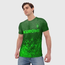 Мужская футболка 3D Kuromi - green gradient посередине - фото 2