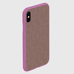 Чехол для iPhone XS Max матовый Коричневый паттерн с танцующей девушкой - фото 2