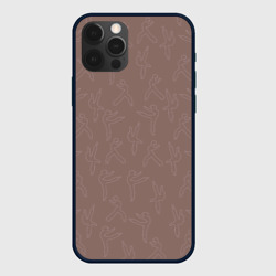 Чехол для iPhone 12 Pro Max Коричневый паттерн с танцующей девушкой