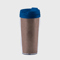 Термокружка-непроливайка Коричневый паттерн с танцующей девушкой