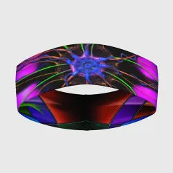 Повязка на голову 3D Неоновая психоделика лепестки