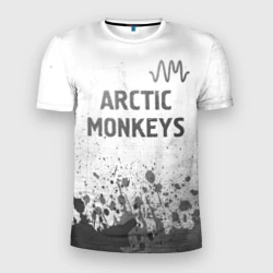 Мужская футболка 3D Slim Arctic Monkeys - white gradient посередине
