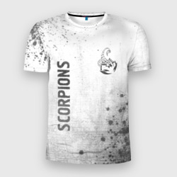 Мужская футболка 3D Slim Scorpions - white gradient вертикально