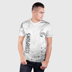 Мужская футболка 3D Slim Scorpions - white gradient вертикально - фото 2