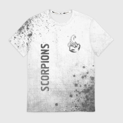 Мужская футболка 3D Scorpions - white gradient вертикально