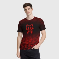 Мужская футболка 3D Deftones red poly - фото 2
