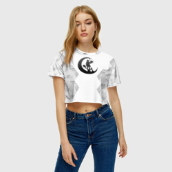 Женская футболка Crop-top 3D Angels of Death white poly - фото 2