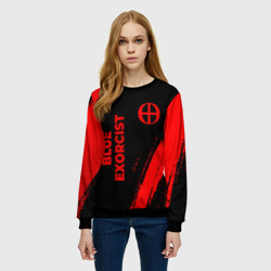 Женский свитшот 3D Blue Exorcist - red gradient вертикально - фото 2