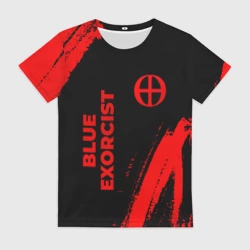 Женская футболка 3D Blue Exorcist - red gradient вертикально