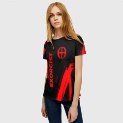 Женская футболка 3D Blue Exorcist - red gradient вертикально - фото 2