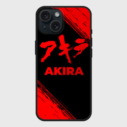 Чехол силиконовый для Apple iPhone 15 матовый Akira - red gradient