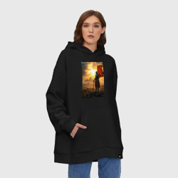 Худи SuperOversize хлопок Воин на закате - фото 2