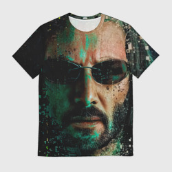 Мужская футболка 3D Matrix - Keanu Reeves