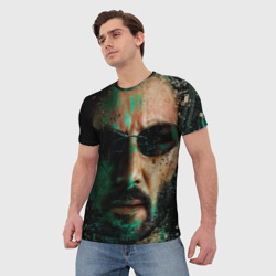 Мужская футболка 3D Matrix - Keanu Reeves - фото 2