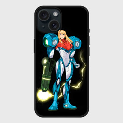 Чехол силиконовый для Apple iPhone 15 матовый Metroid - Samus Aran