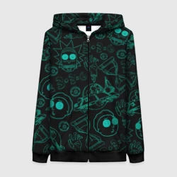 Женская толстовка 3D на молнии Рик и морти заставка