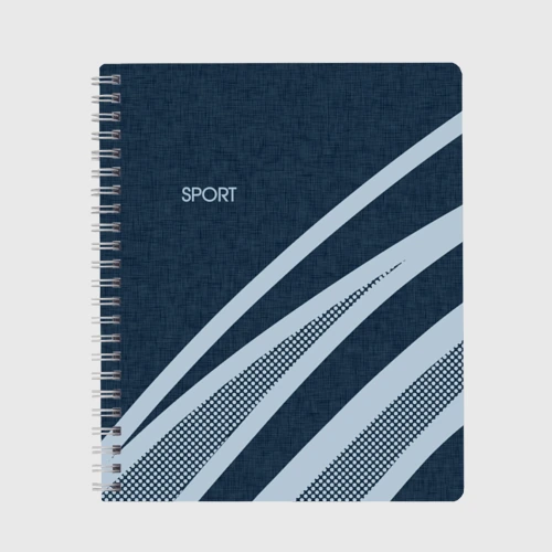 Тетрадь Sport синий текстурный с полосами