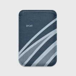 Картхолдер Magsafe магнитный Sport синий текстурный с полосами