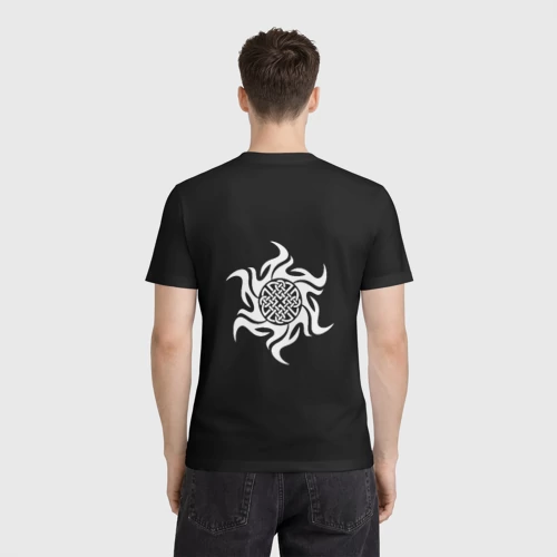 Мужская футболка 3D с принтом Нет страха нет боли - есть дух и сила воли, вид сзади #2