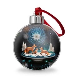 Ёлочный шар Семья из трех лисиц