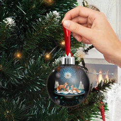 Ёлочный шар Семья из трех лисиц - фото 2