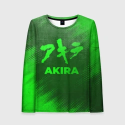 Женский лонгслив 3D Akira - green gradient