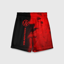 Детские спортивные шорты 3D Volkswagen - red gradient по-вертикали