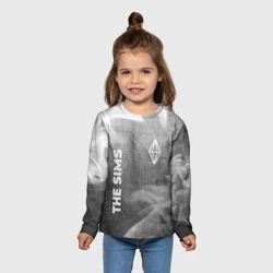 Детский лонгслив 3D The Sims - grey gradient вертикально - фото 2