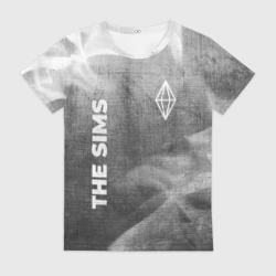 Женская футболка 3D The Sims - grey gradient вертикально