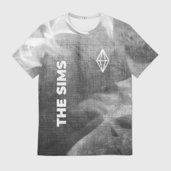 Мужская футболка 3D The Sims - grey gradient вертикально