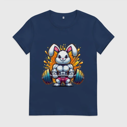 Женская футболка хлопок Gym bunny barbell