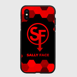 Чехол для iPhone XS Max матовый Sally Face - red gradient