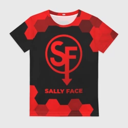 Женская футболка 3D Sally Face - red gradient
