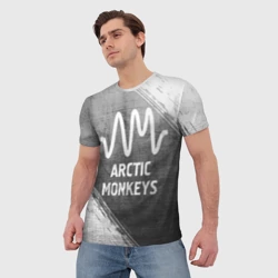 Мужская футболка 3D Arctic Monkeys - grey gradient - фото 2