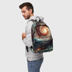 Рюкзак 3D Далёкая неоновая галактика - нейросеть - фото 2