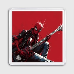 Магнит 55*55 Человек-паук с гитарой