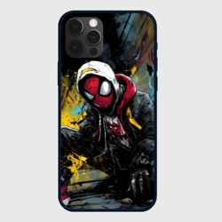 Чехол для iPhone 12 Pro Человек-паук граффити на фоне