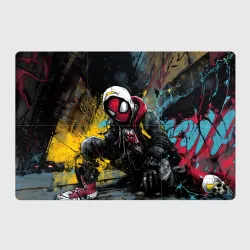 Магнитный плакат 3Х2 Человек-паук граффити на фоне