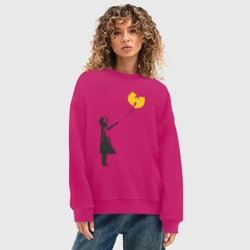 Женский свитшот oversize без начеса хлопок Wu-Tang Banksy - фото 2