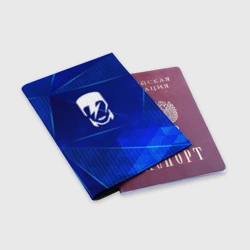 Обложка для паспорта матовая кожа David Bowie blue poly - фото 2