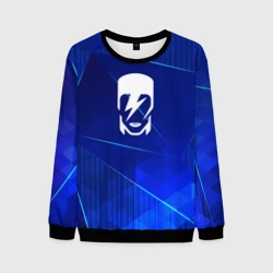 Мужской свитшот 3D David Bowie blue poly
