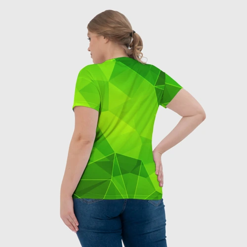 Женская футболка 3D с принтом Within Temptation green poly, вид сзади #2