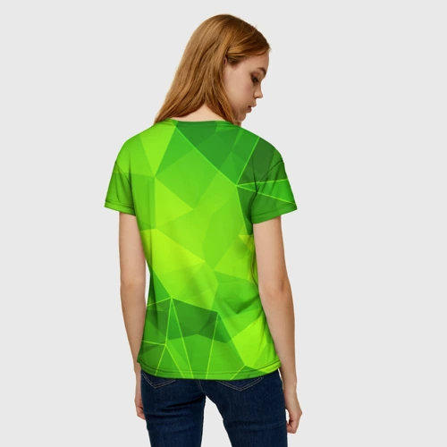 Женская футболка 3D с принтом Within Temptation green poly, вид сзади #2