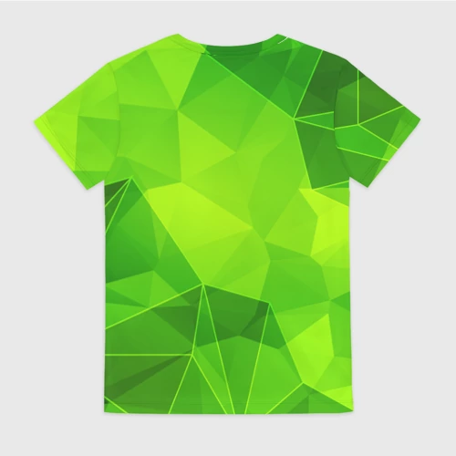 Женская футболка 3D с принтом Within Temptation green poly, вид сзади #1