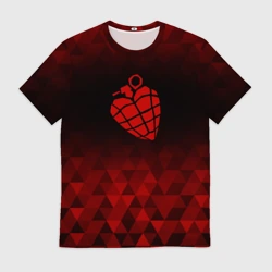 Мужская футболка 3D Green Day red poly