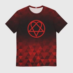 Мужская футболка 3D HIM red poly